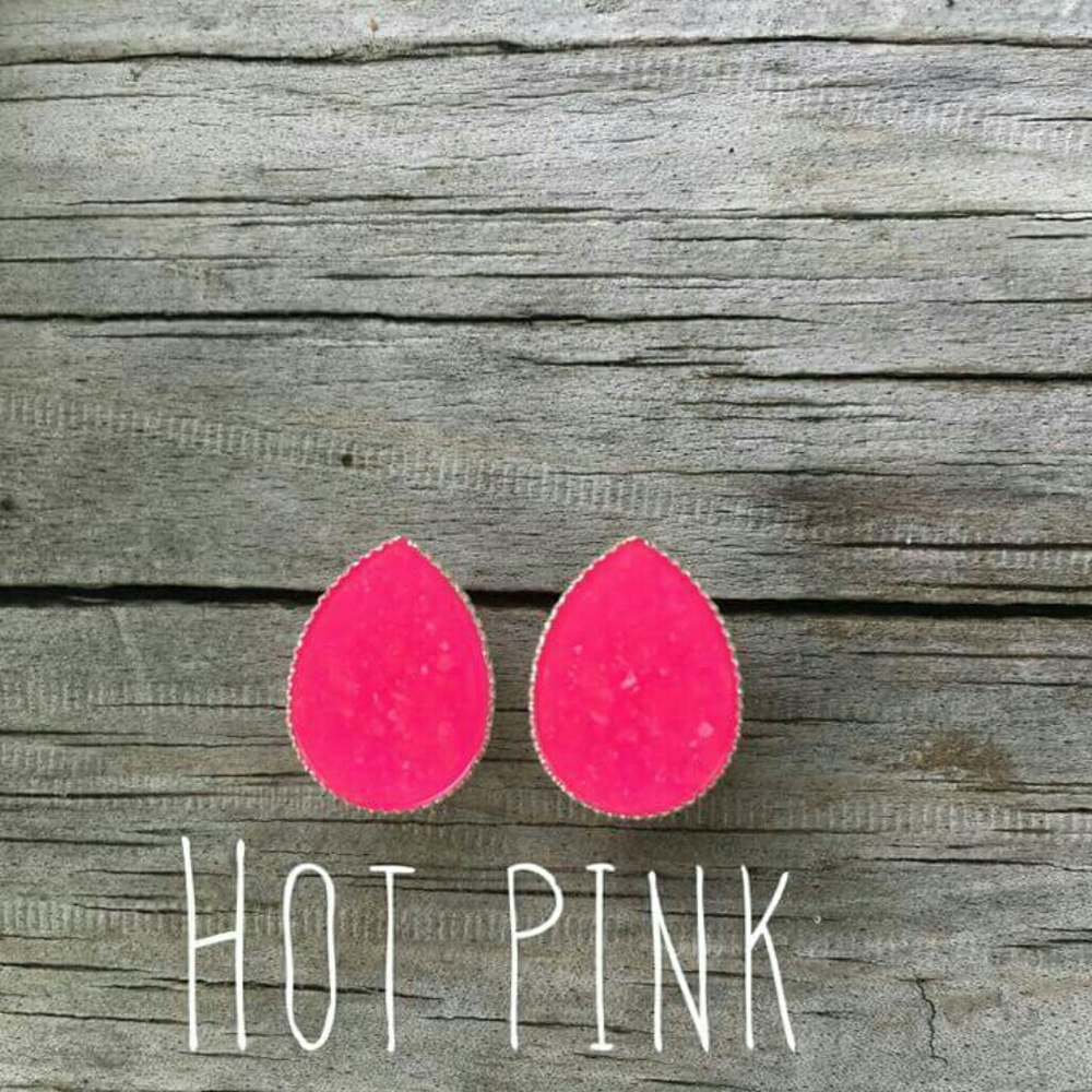 Teardrop druzy earrings
